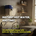 Load image into Gallery viewer, Atul 1.5 LTR Instant Water Geyser, Made Of First Class Abs Plastic 3Kw, Auto Cut Off Feature| Shock resistant | Instant Portable Water Heater for Kitchen, Bathroom, Office, Restaurant, Saloon & Parlor