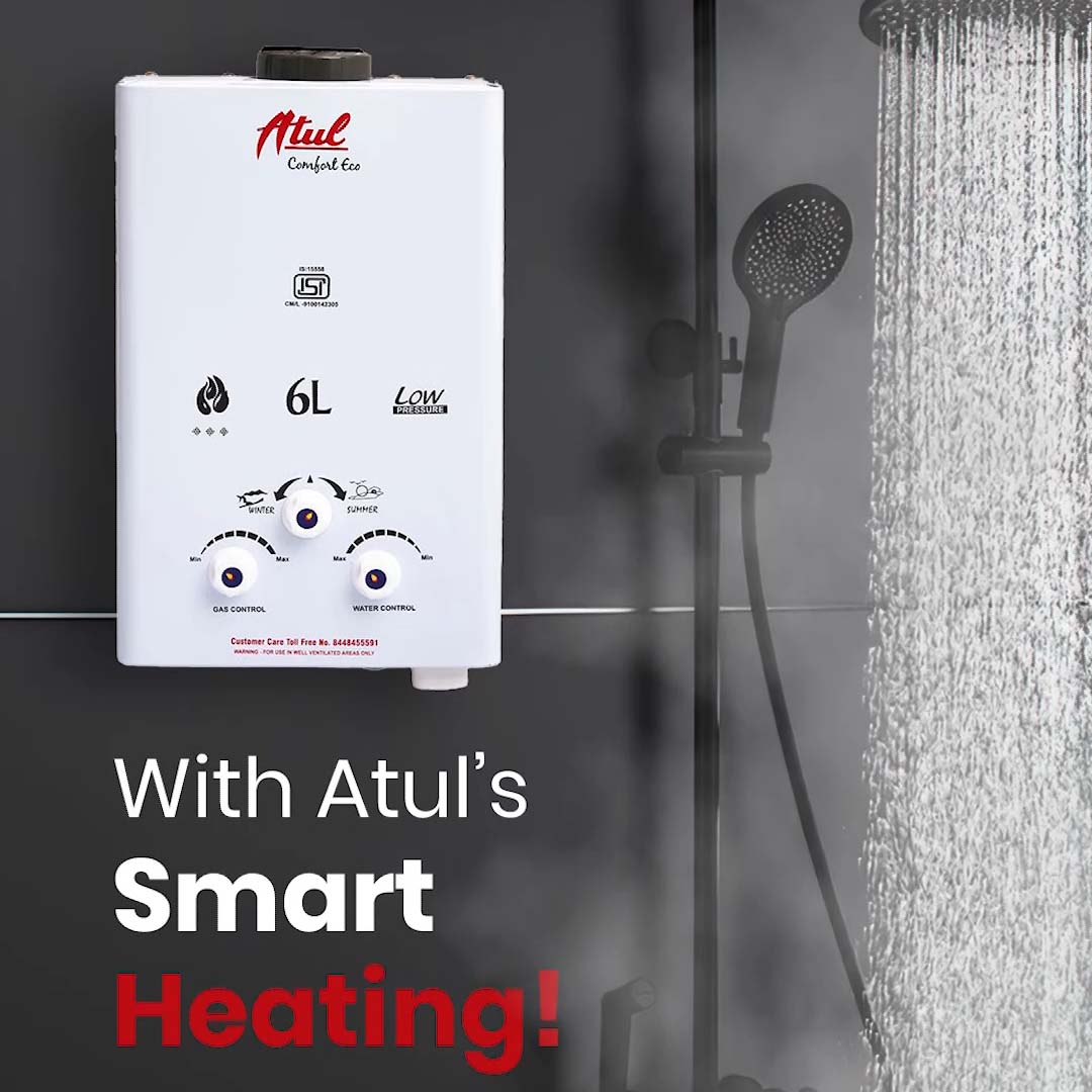 Comfort Eco Gas Geyser Heavy Heat Exchange, Automatic Ignition