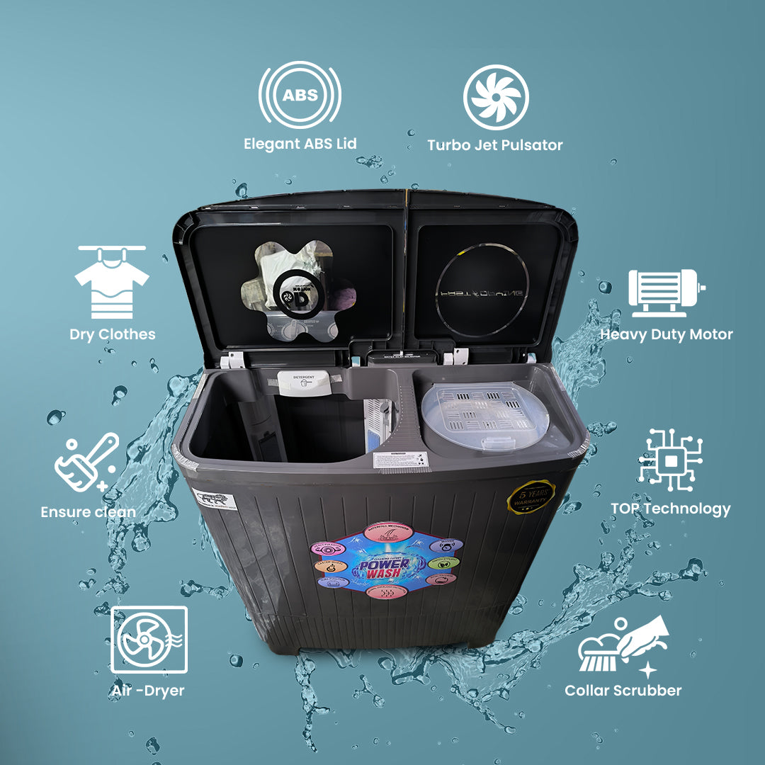 AU+ Washing Machine 8.5KG Capacity, 135W Wash Motor, 35W Spin Motor – AU85SW by Atul