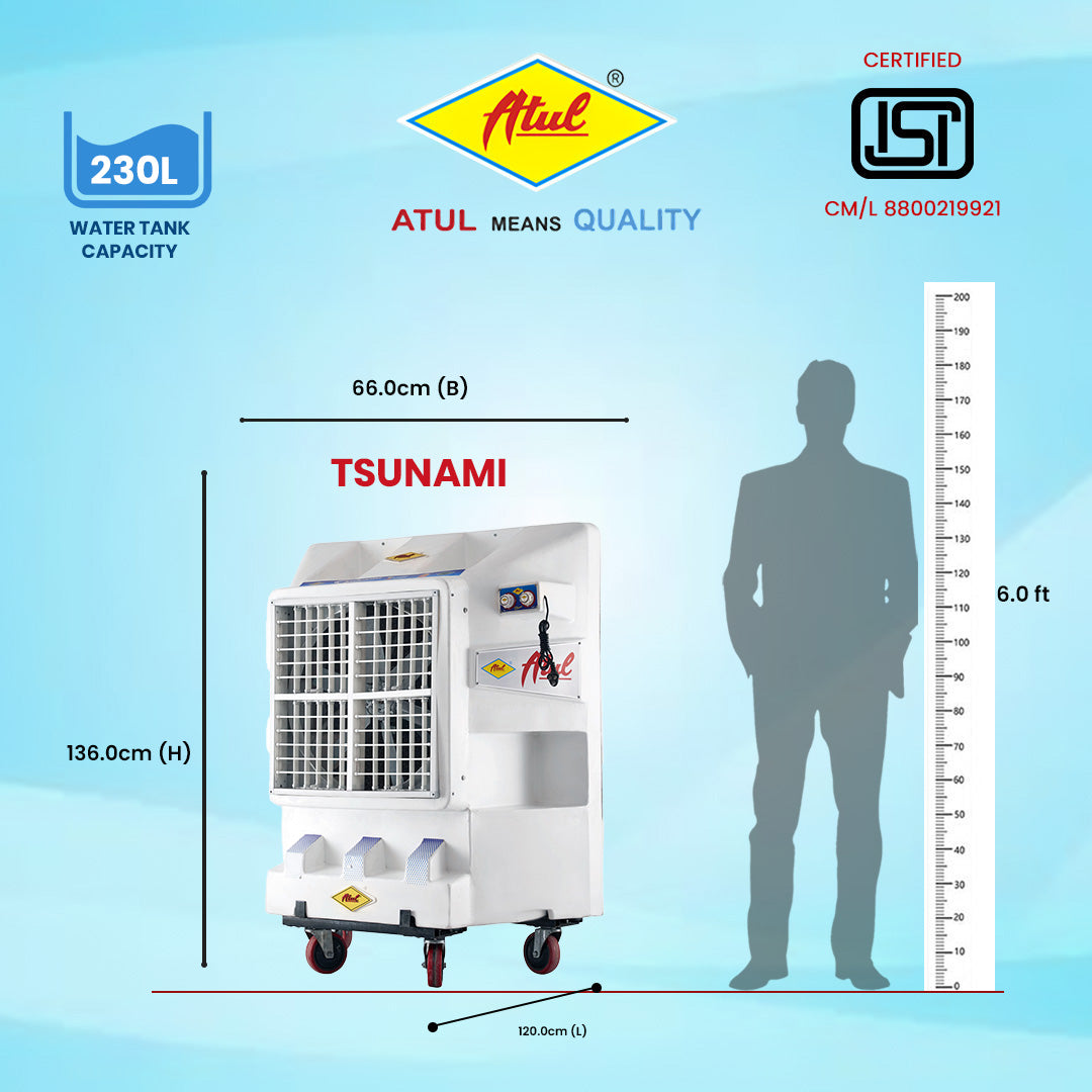 Atul Tsunami 24″ White Copper Industrial Cooler | Industrial Series - 230 Ltr.