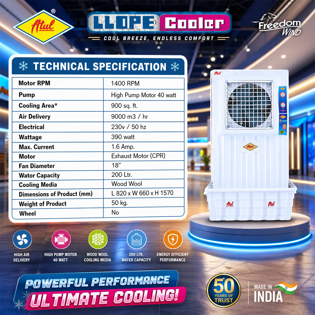Atul Freedom Wind WW 18" Domestic Cooler | Room Series - 200 Ltr.