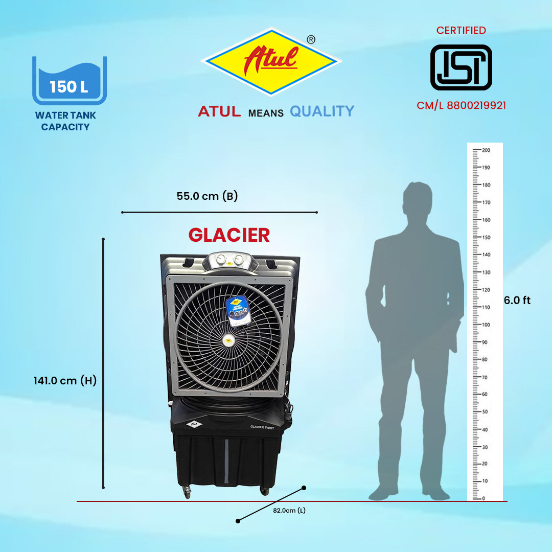 Atul Glacier 22″ Domestic Cooler | Room Series - 150 Ltr.