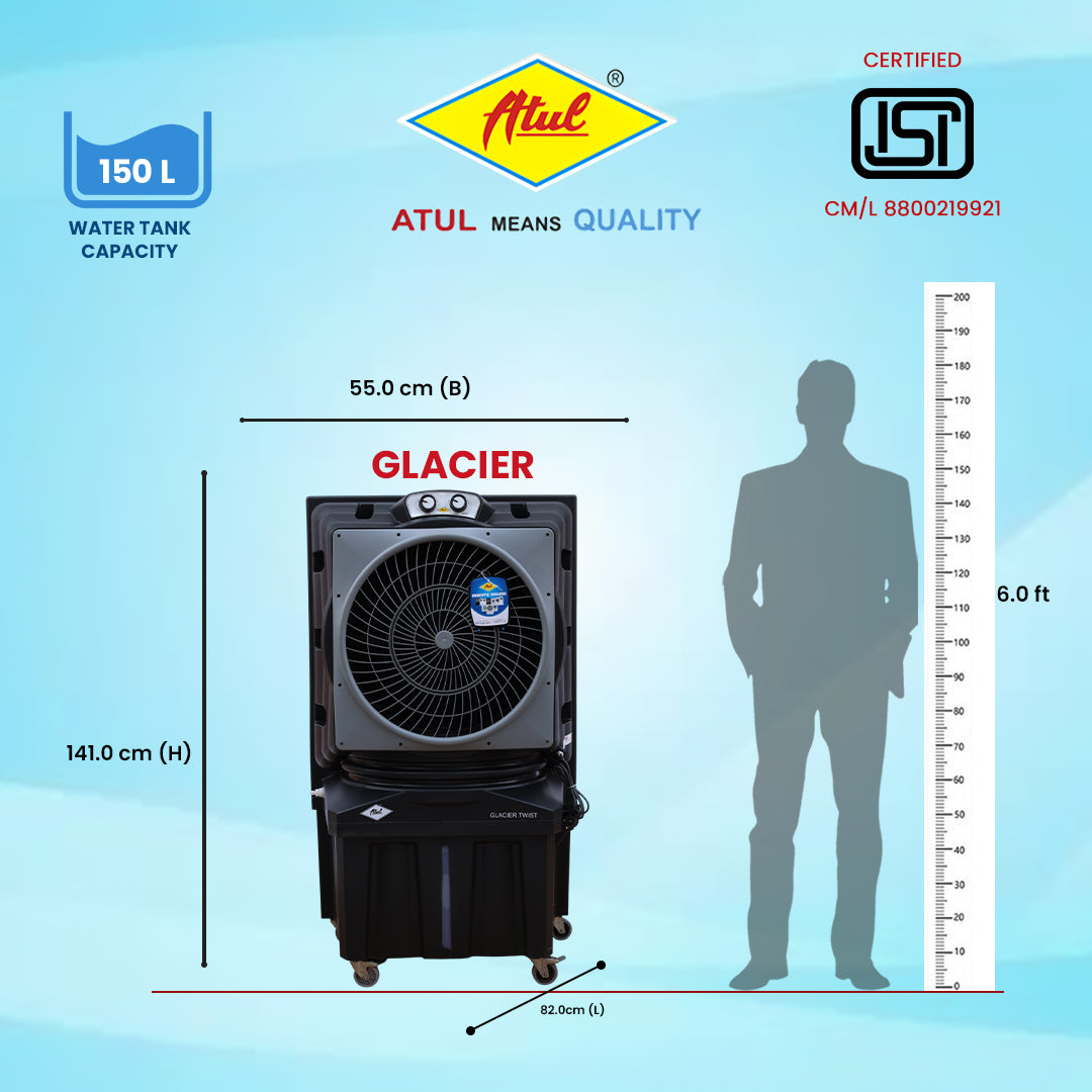 Atul Glacier 22″ Domestic Cooler | Room Series - 150 Ltr.