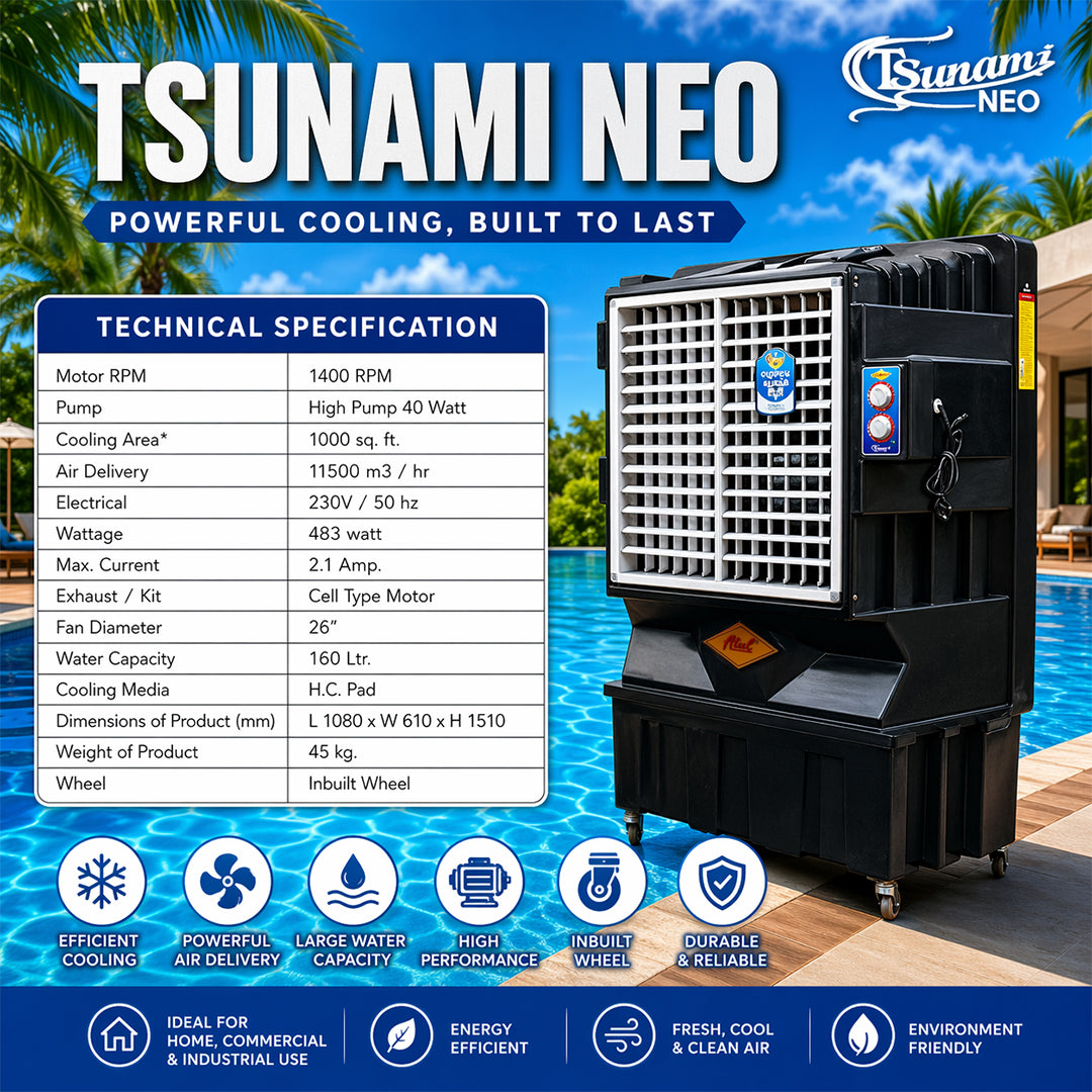 Atul Tsunami Neo 26" Cooler | Industrial Cooler Series - 160 Ltr.