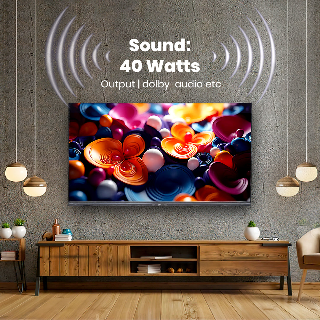 AU+ AU32SQ QLED Smart TV - 32 inch's FHD TV with 512MB/4GB Storage, Android 9, 40W Dolby Audio, 1-year On-site Warranty
