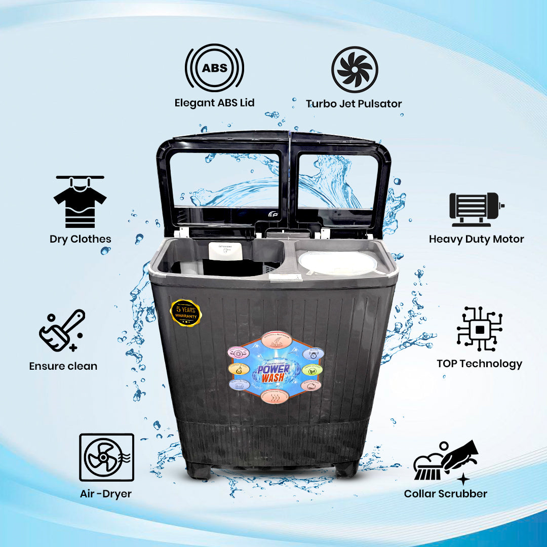 AU+ Washing Machine 10.5KG Capacity, 180W Wash Motor, 75W Spin Motor – AU105SW by Atul