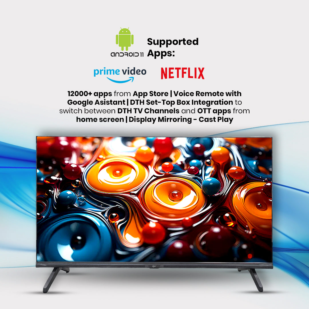 AU+ AU32GQ QLED Google TV  - 32 inch's FHD TV with 1.5GB/8GB storage, Android 11, 40W Dolby Audio, 1-year On-site Warranty