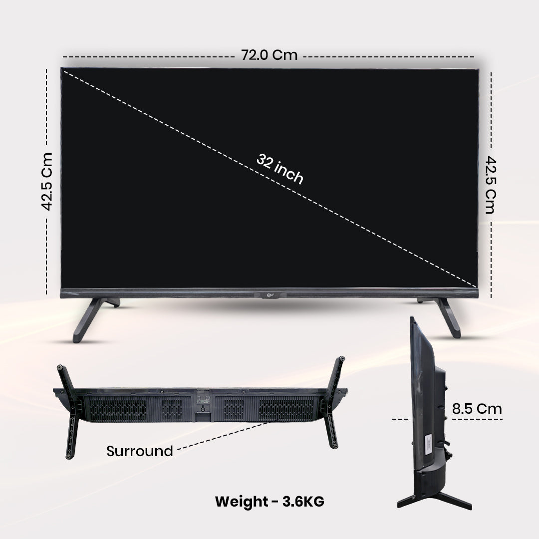 AU+ AU32BT Eco Cloud Smart TV - 32 inch's FHD TV with 1GB/8GB Storage, Android 9, 1-year On-site Warranty