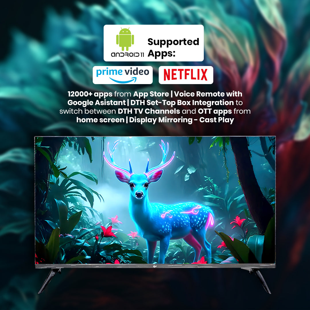 AU+ AU43SV Full HD Smart TV - 43 inch's FHD TV with 1GB/8GB storage, Android 11, 40W Dolby Audio, 1-year On-site Warranty