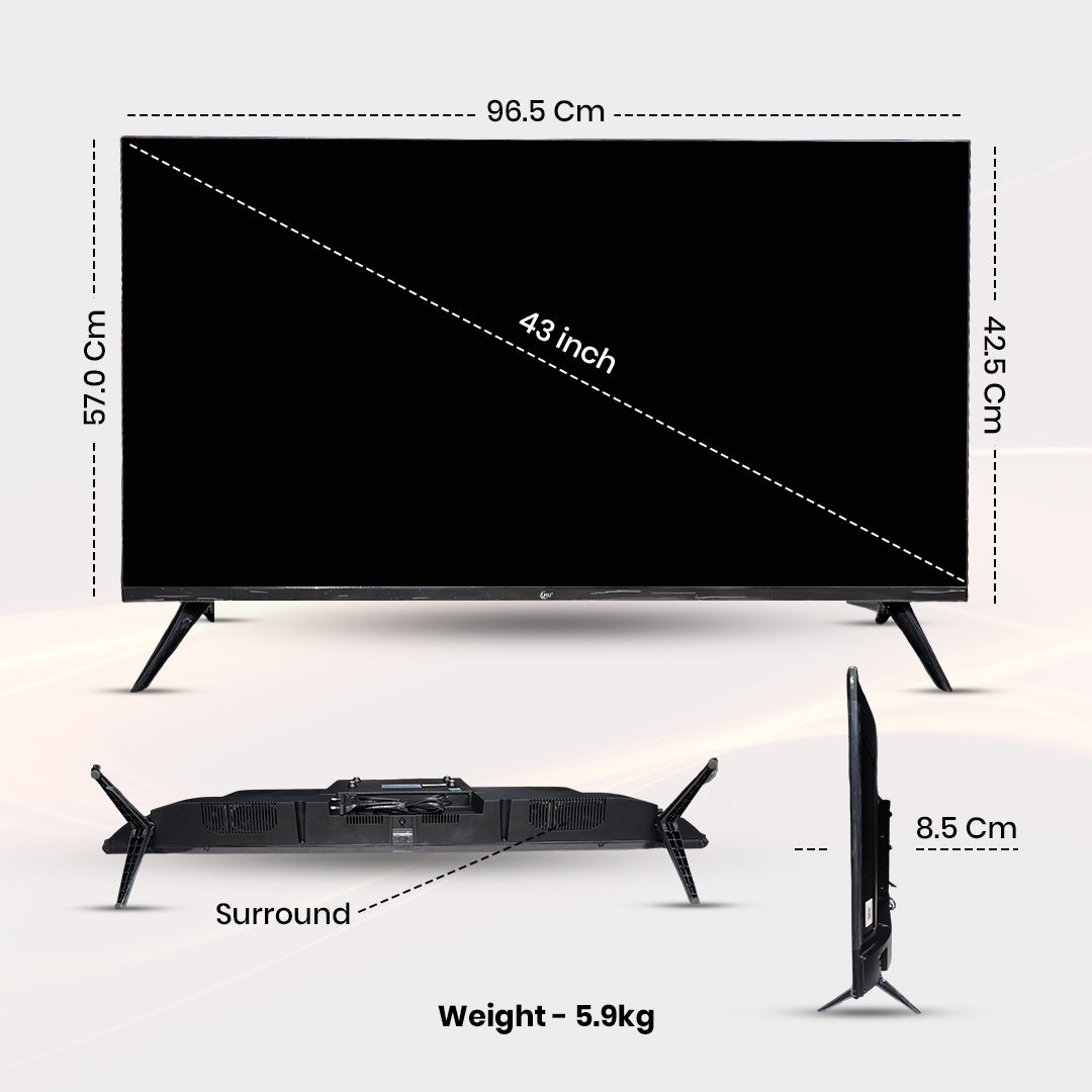 AU+ AU43SV Full HD Smart TV - 43 inch's FHD TV with 1GB/8GB storage, Android 11, 40W Dolby Audio, 1-year On-site Warranty