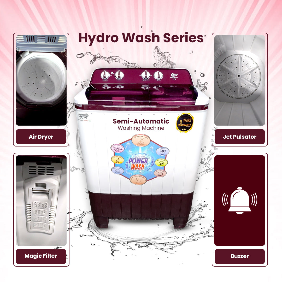 AU+ Washing Machine 6.8KG Capacity, 120W Wash Motor, 35W Spin Motor – AU68SW by Atul