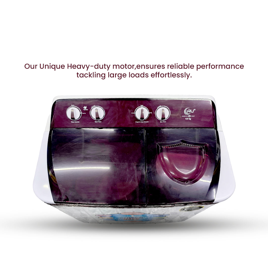 AU+ Washing Machine 6.8KG Capacity, 120W Wash Motor, 35W Spin Motor – AU68SW by Atul