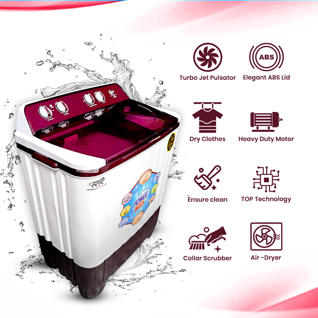 AU+ Washing Machine 6.8KG Capacity, 120W Wash Motor, 35W Spin Motor – AU68SW by Atul