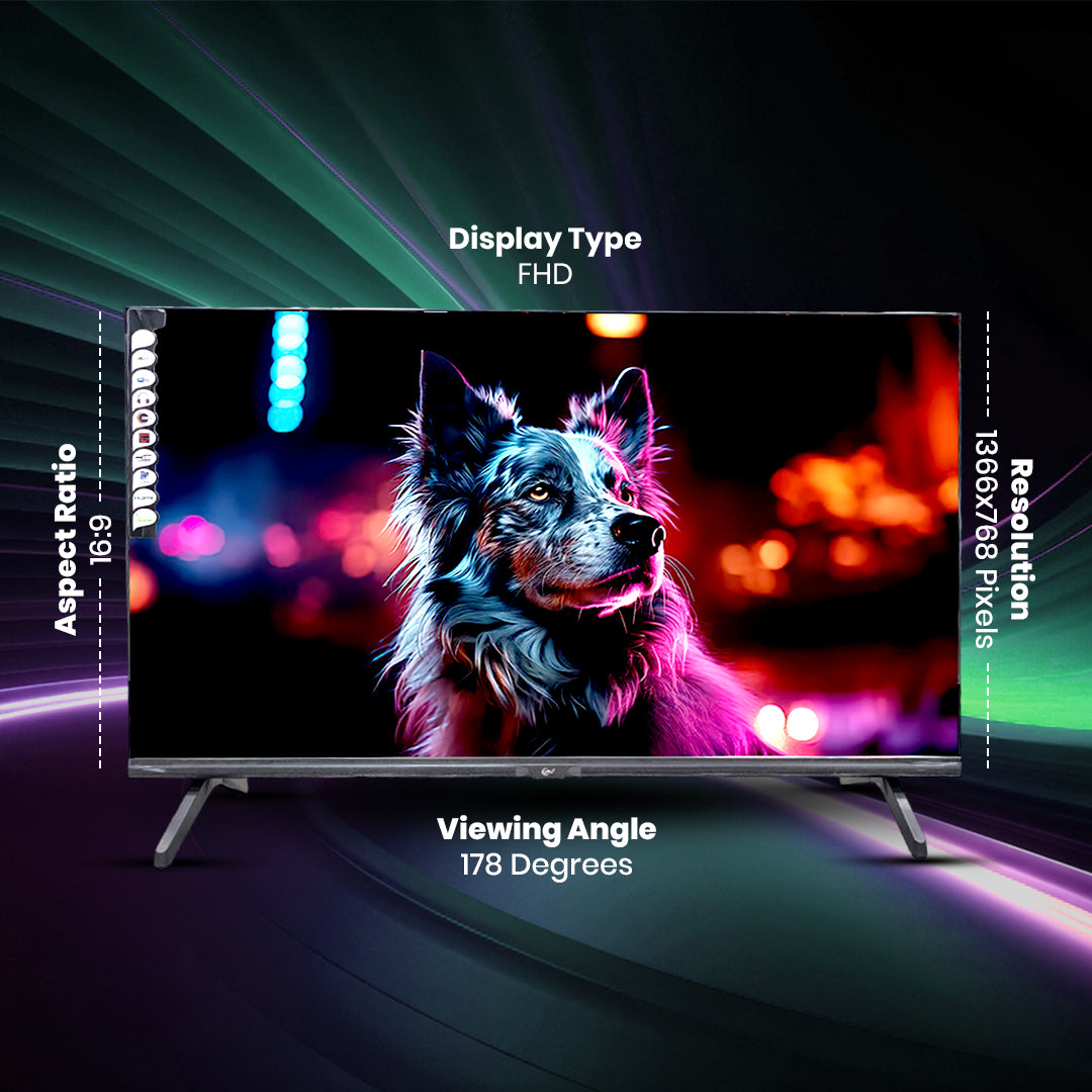 AU+ AU32MS Eco Cloud Smart TV - 32 inch's FHD TV with 512MB/4GB Storage, Android 9, 1-year On-site Warranty